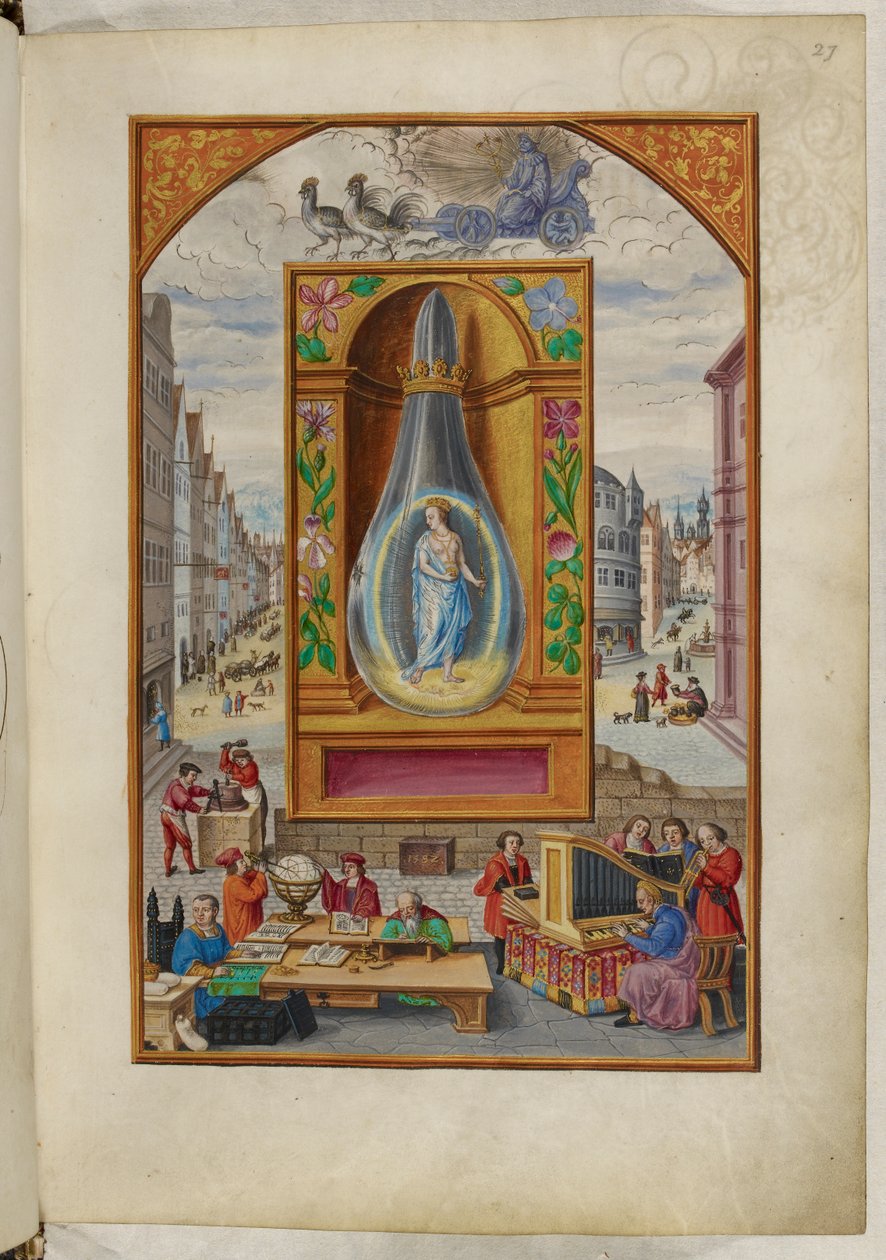 Ms Harley 3469, f.27 Şişede bir kraliçe, Dördüncü İnceleme, Salomon Trismosin