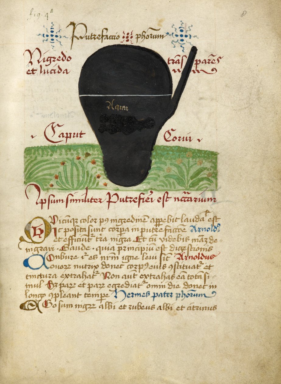 Ms Sloane 2560, Simya İncelemelerinden f.8, 15. yüzyılın sonları (parşömen) by German School