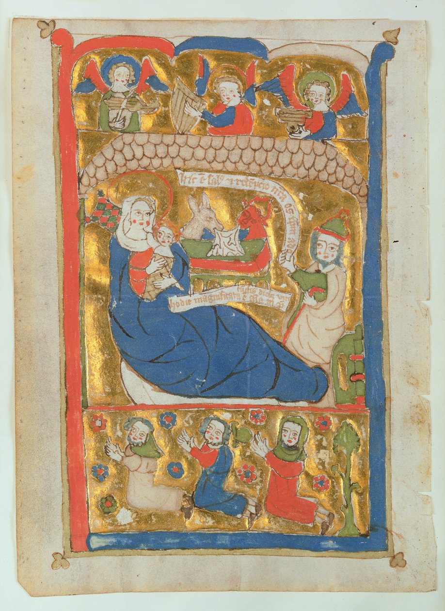 Doğuş Sahnesi (vellum üzerinde wc) by German School