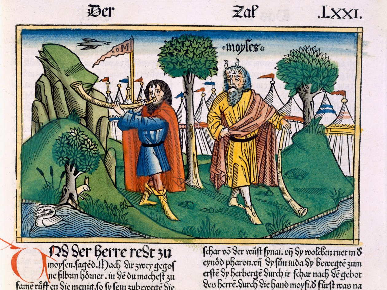 Sayı 2 Nürnberg İncilinden (Biblia Sacra Germanaica) İsraillilerin kamp atamaları (renkli gravür) by German School