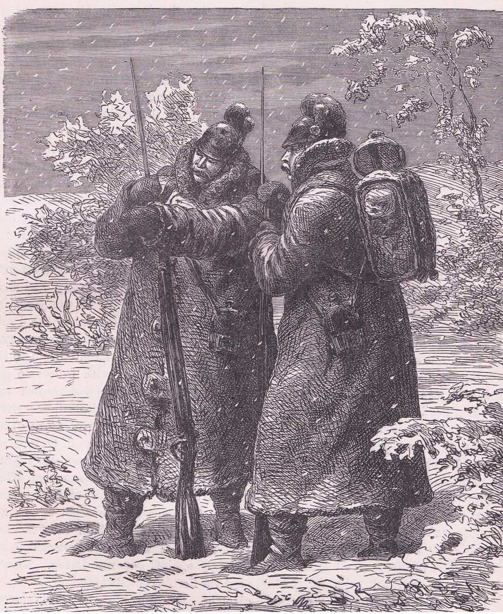 Karda karakol, Cassells History of the War Fransa ve Almanya arasındaki Cassell ve Company Limited tarafından yayınlandı, c.1890 (lito) by German School