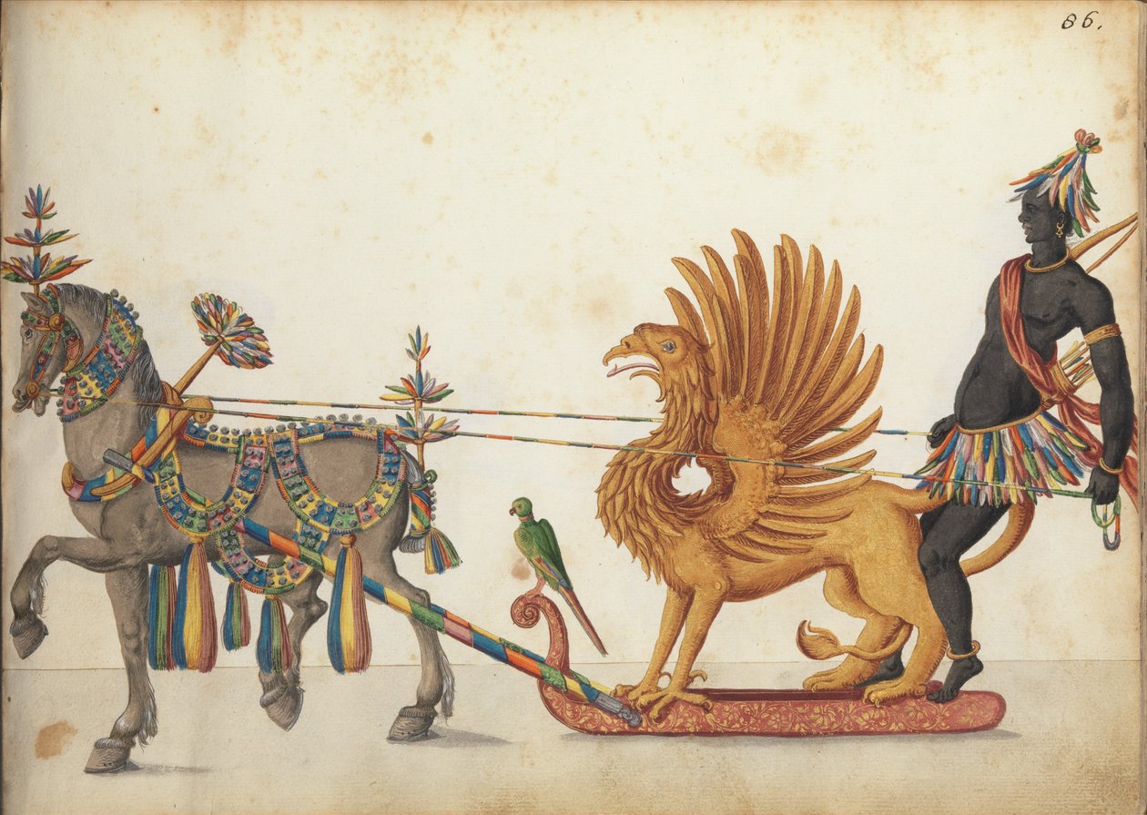 Geçit töreninde yarışma kızağı, c.1640 by German School