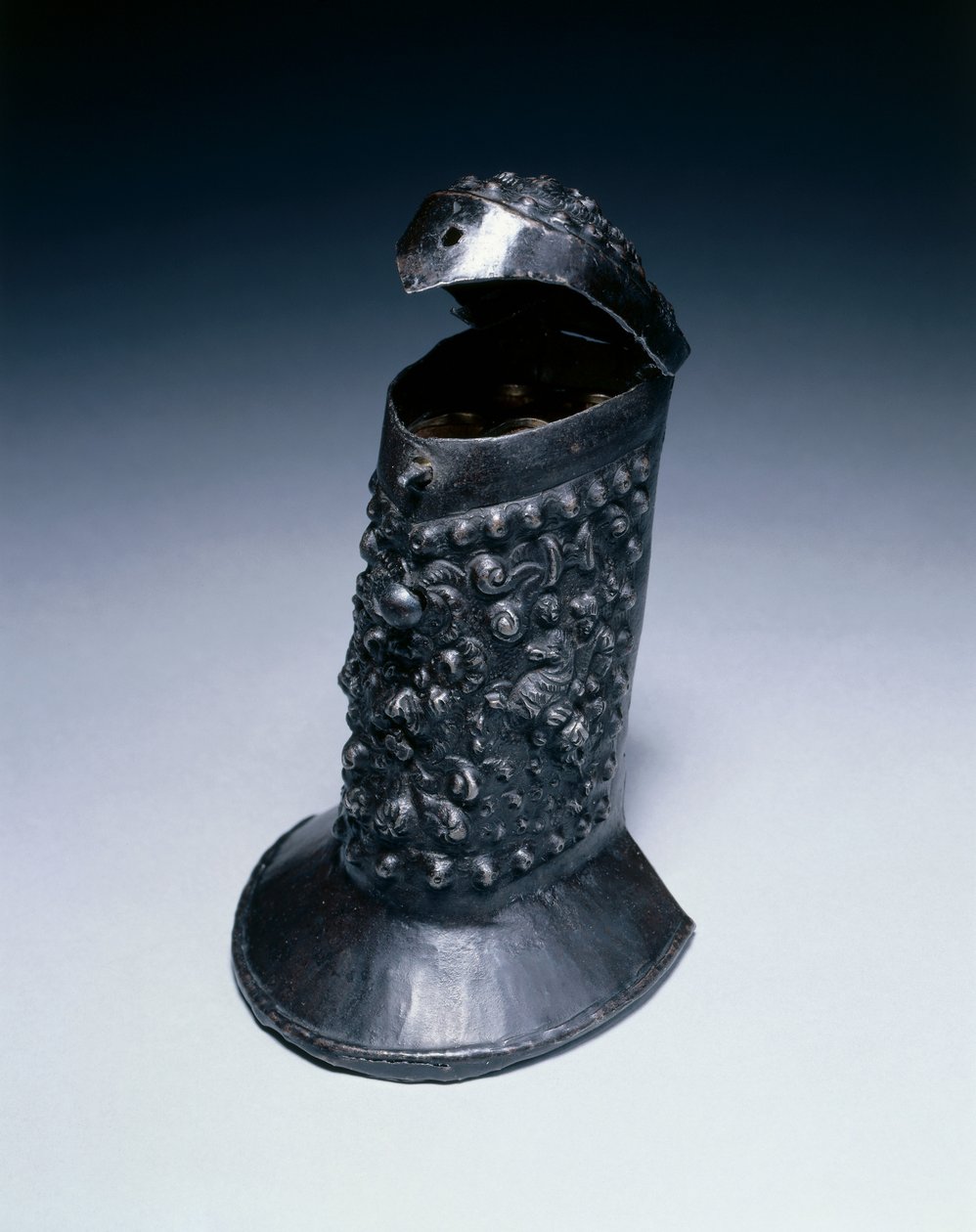 Patron veya kartuş kutusu, c.1600 (çelik, ahşap, pirinç ve deri) by German School