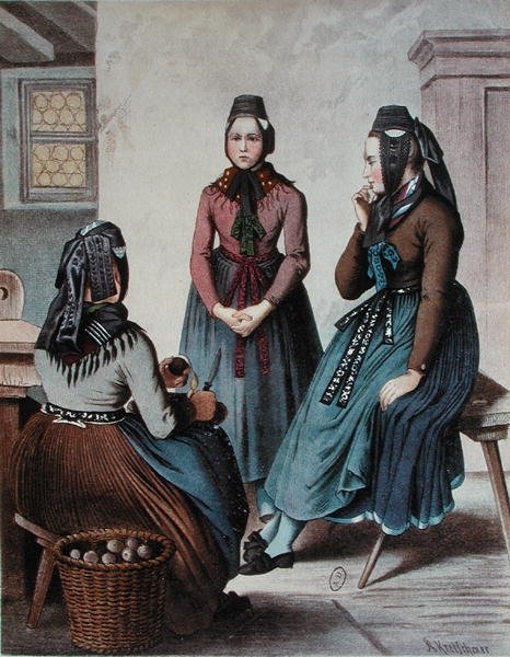 Patates soyma, 19. yüzyıl ortası (renkli taş) by German School