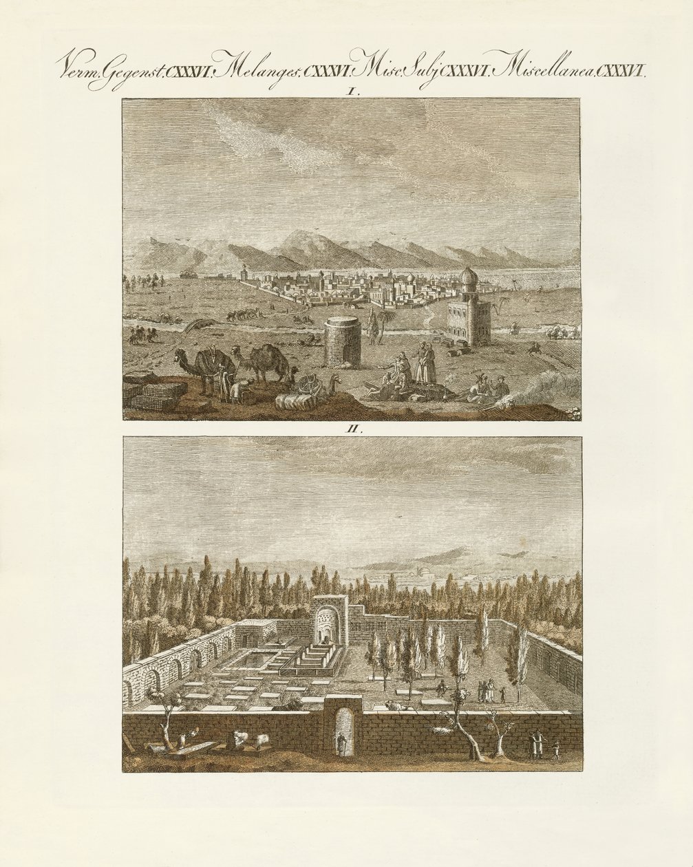 Farsça meraklar (renkli gravür) by German School