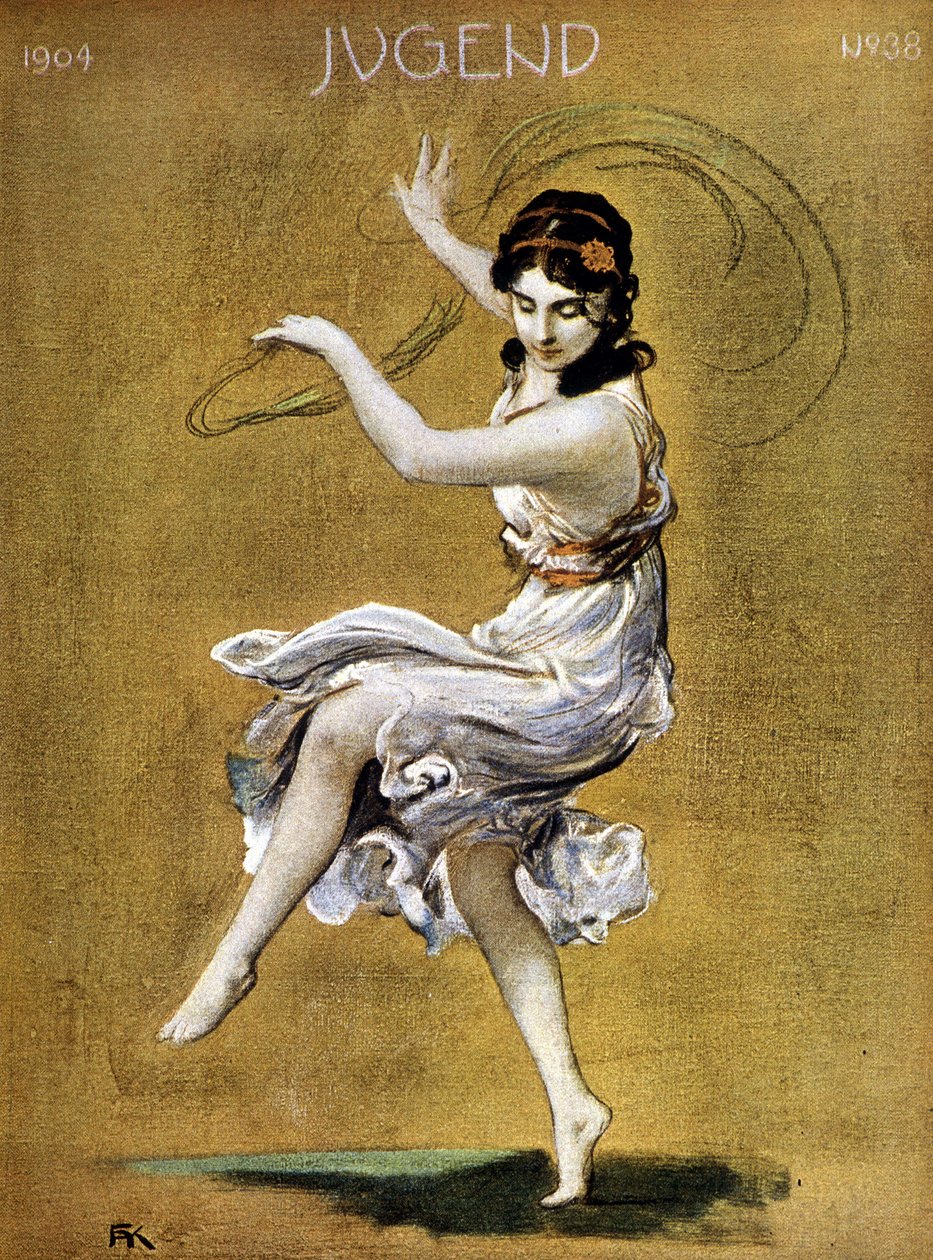 Isadora Duncan dansının portresi (İrlanda kökenli Amerikalı dansçı by German School