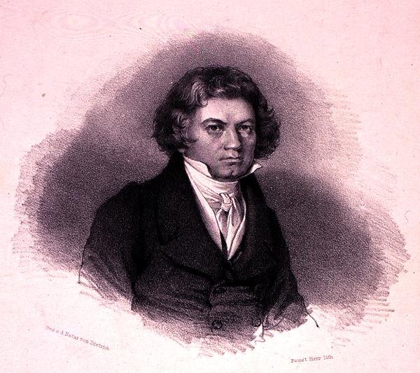 Faustin Herr tarafından oyulmuş Ludwig van Beethoven (1770-1827) portresi (litho) by German School