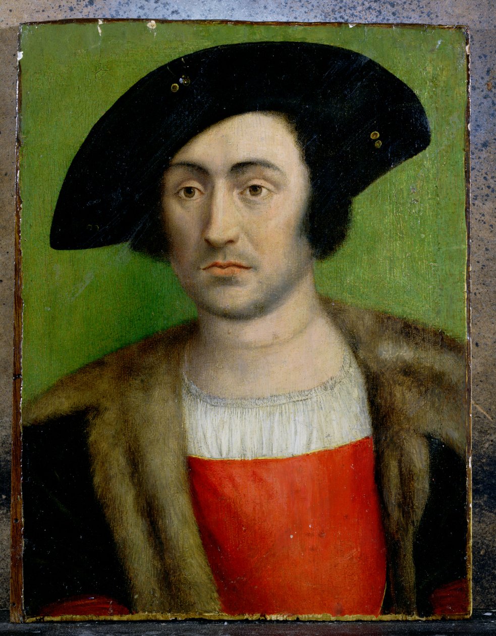 Bir Beyefendinin Portresi (panel) by German School
