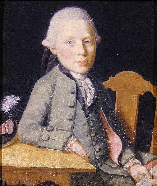 Bir mektup tutan oturan genç bir adamın portresi, c.1750 (kağıt üzerinde guaş) by German School