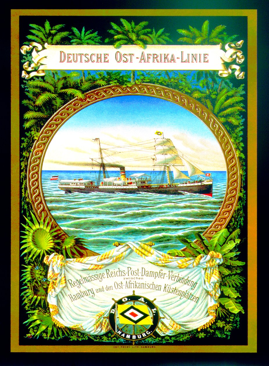 Alman Doğu Afrika Hattının reklam afişi, 1890 by German School