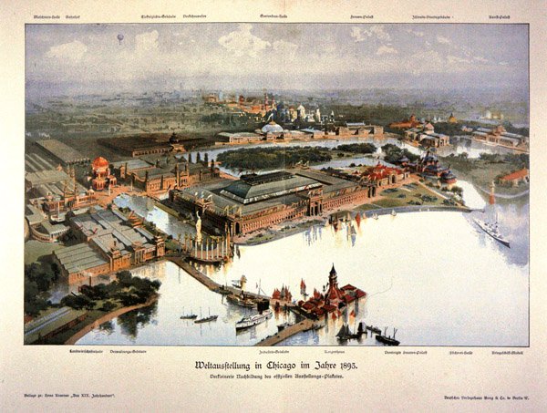1893 Chicago Dünya Fuarı için poster (renkli lito) by German School