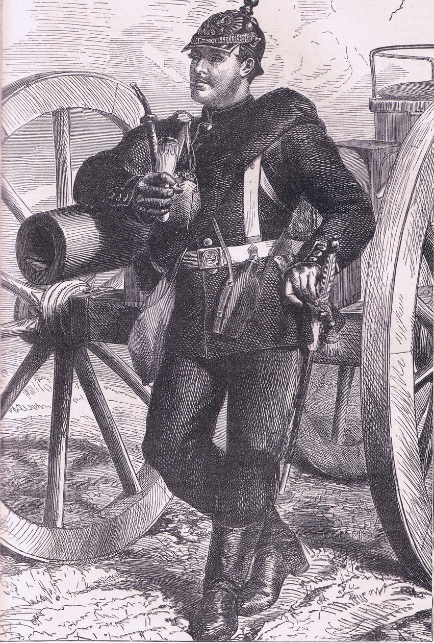 Prusyalı topçu, Cassells History of the War Fransa ve Almanya arasındaki Cassell and Company Limited tarafından yayınlandı, c.1890 (litho) by German School