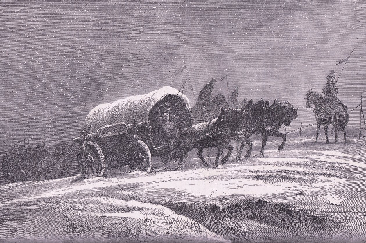 Karda Prusya saha direği, Cassells History of the War Fransa ve Almanya arasındaki Cassell ve Company Limited tarafından yayınlandı, c.1890 (litho) by German School