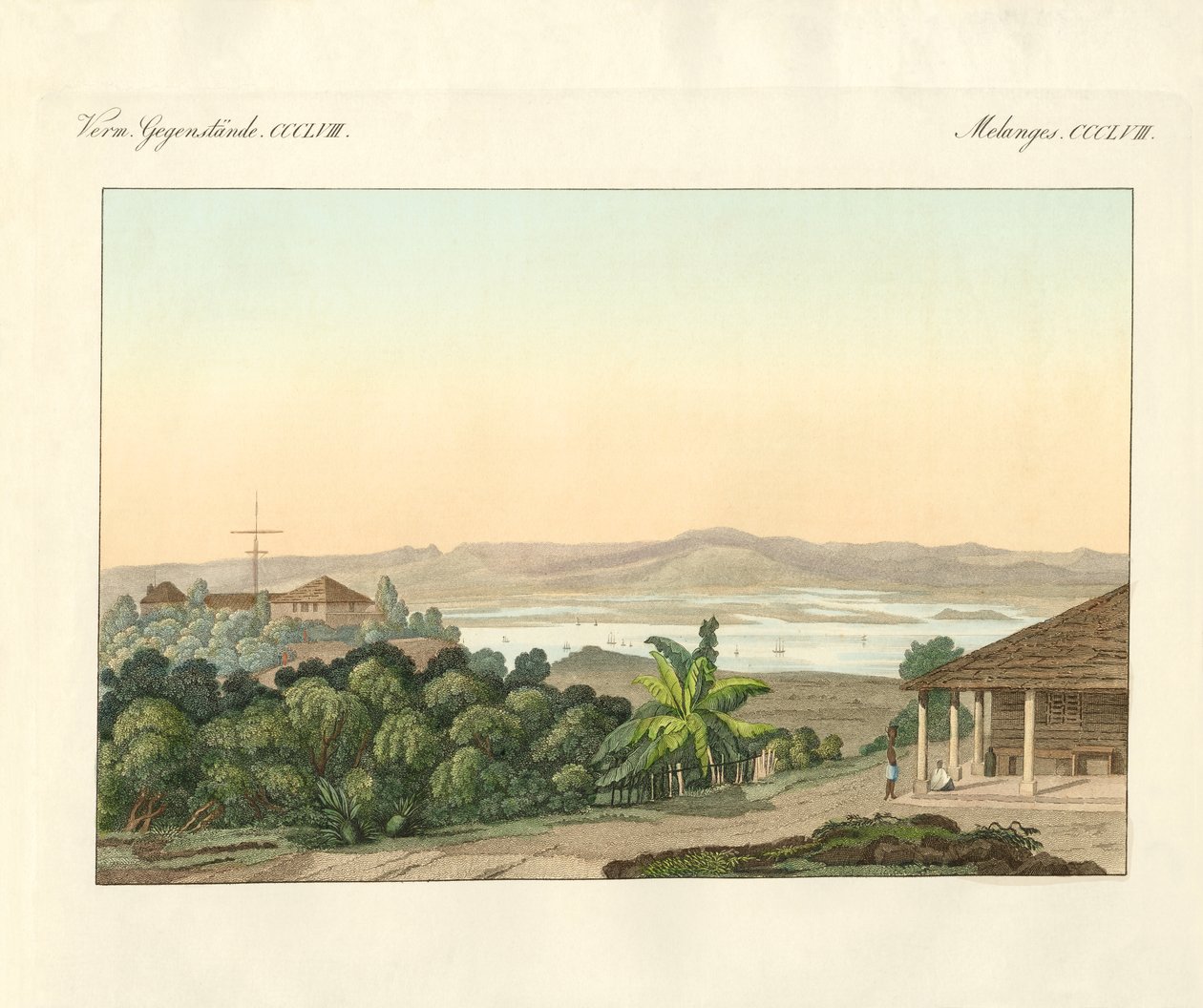 Pulu Penang (renkli gravür) by German School