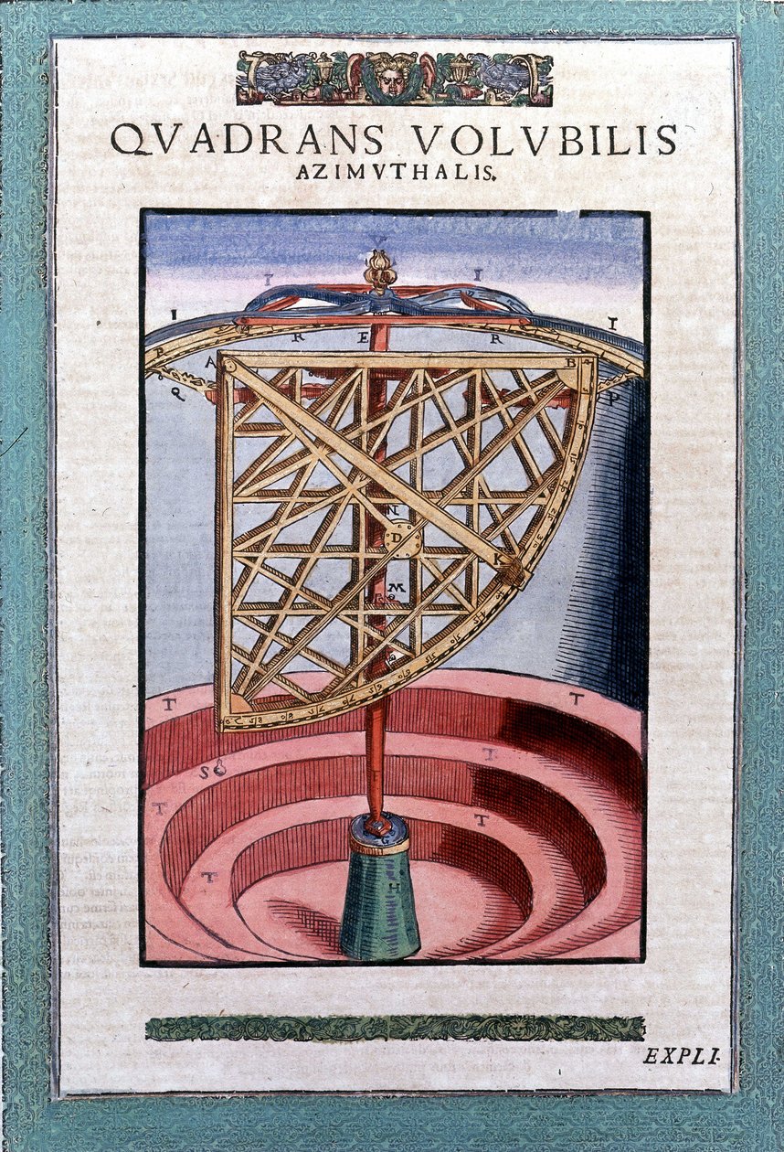 Tycho Brah (1546 - 1601), Wandsbeck tarafından "yerleşik astronomi makineleri" ndeki azimut zodyak kadran by German School