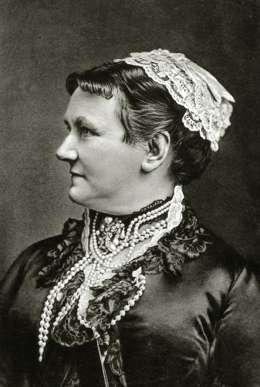Saksonya Kraliçesi Carola c.1890 (s/b fotoğraf) by German School