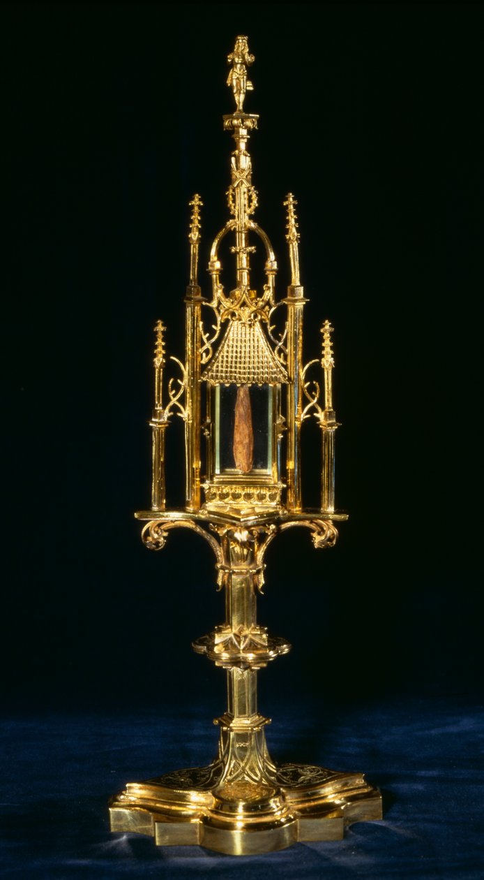 Haç parçası ile Reliquary Monster, Augsburg, c.1490 (altın ve ahşap) by German School