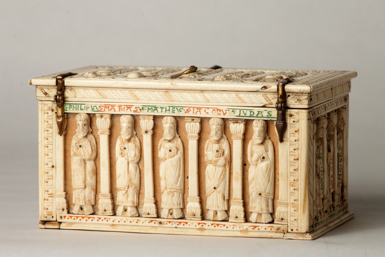 Reliquary tabut, Köln, Almanya, c.1150 (ahşap ve fildişi) by German School