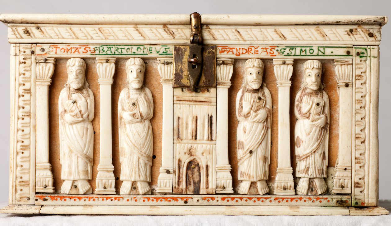 Reliquary tabut, Köln, Almanya, c.1150 (ahşap ve fildişi) by German School