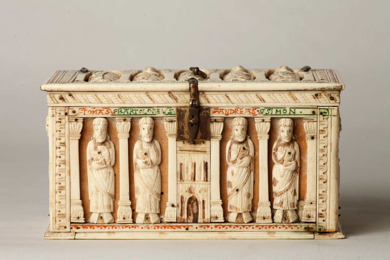Reliquary tabut, Köln, Almanya, c.1150 (ahşap ve fildişi) by German School
