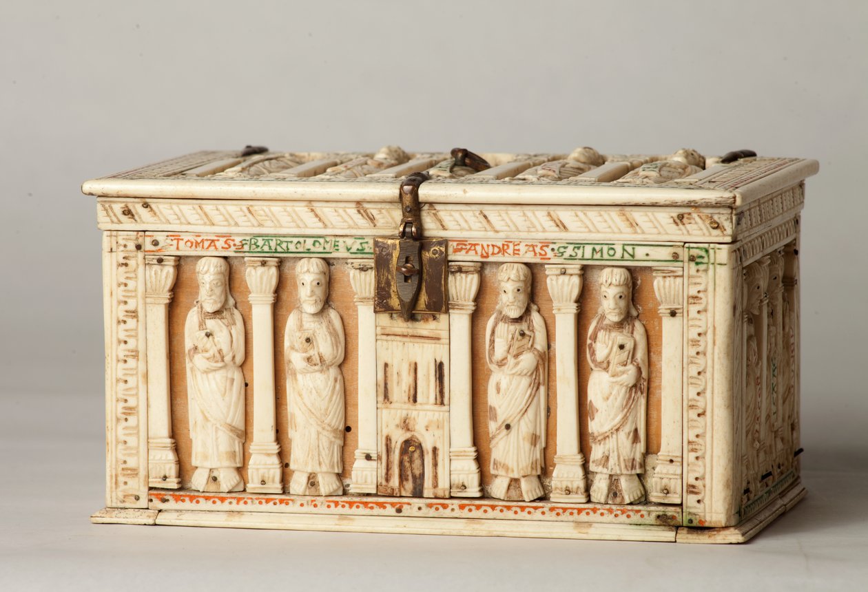 Reliquary tabut, Köln, Almanya, c.1150 (ahşap ve fildişi) by German School