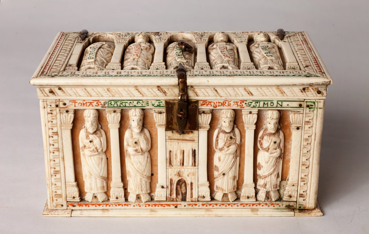 Reliquary tabut, Köln, Almanya, c.1150 (ahşap ve fildişi) by German School
