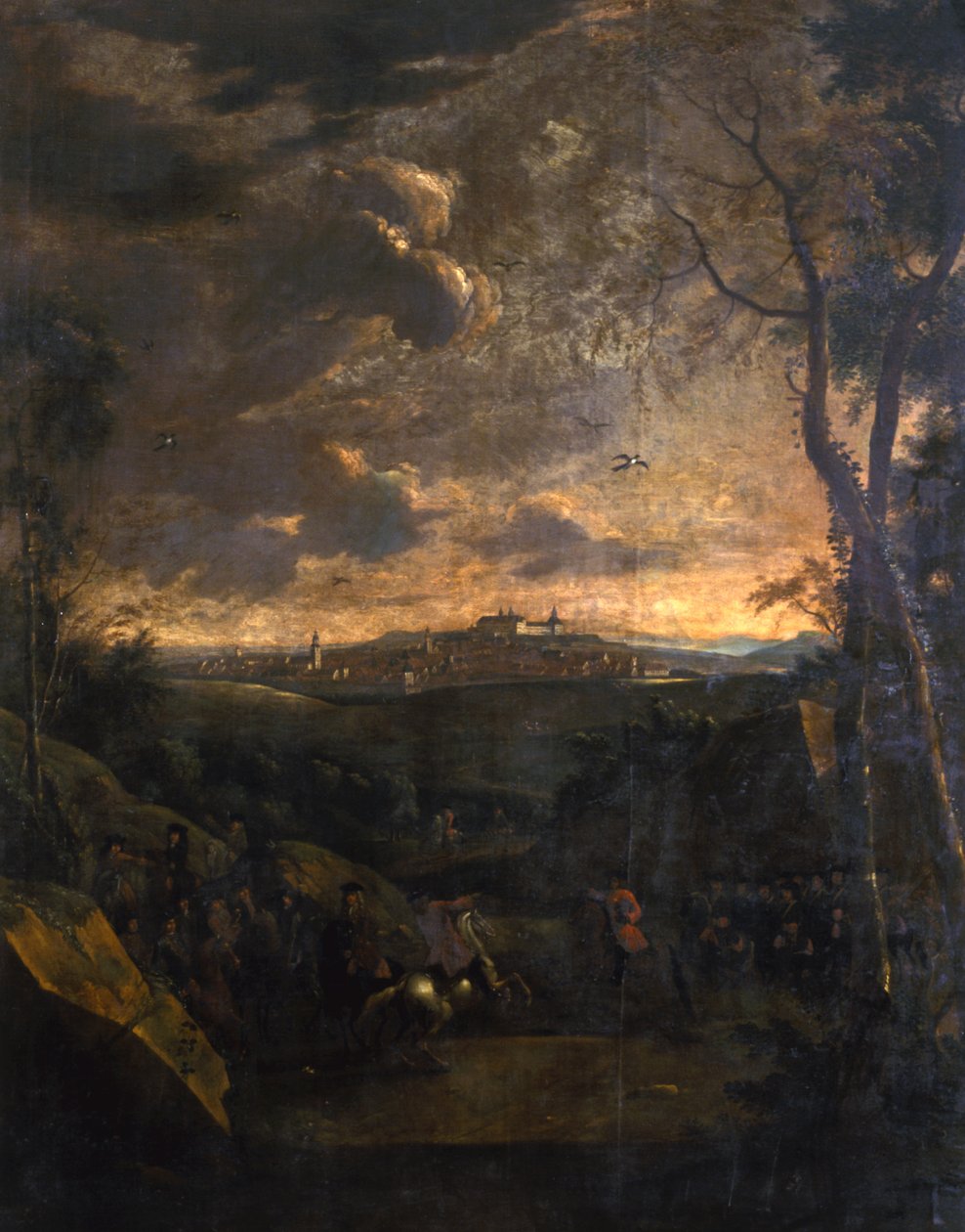 Gotha ve Friedenstein Şatosu manzarasının önündeki binici, 1751-1800 by German School