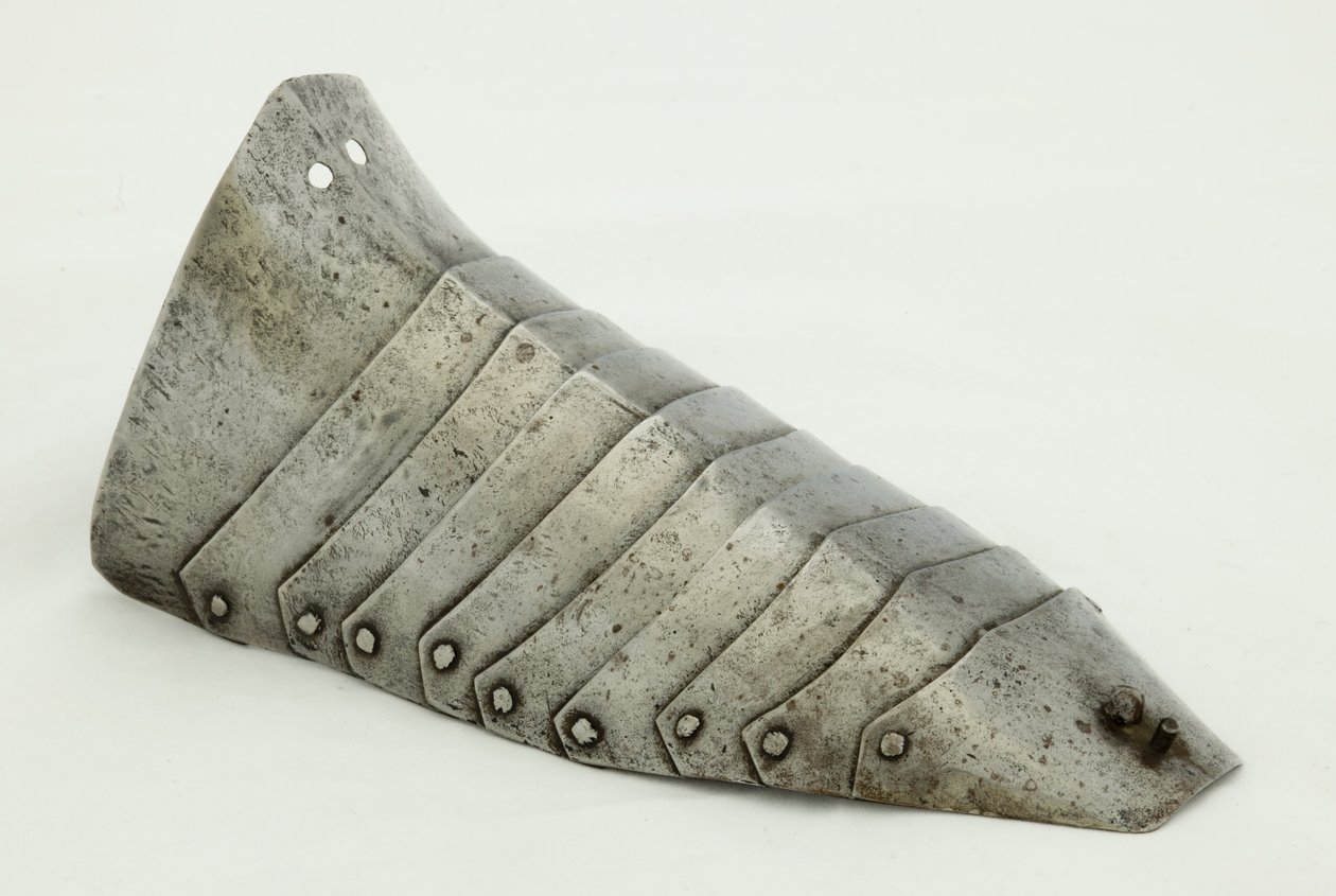 Sağ Sabaton, c.1490, restore edilmiş 1850-1925 (çelik ve deri) by German School