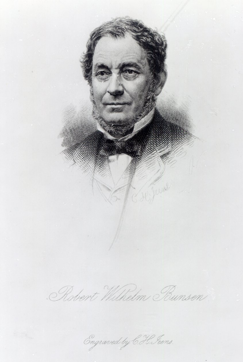 Robert Wilhelm Bunsen, C.H Jeens tarafından oyulmuş by German School