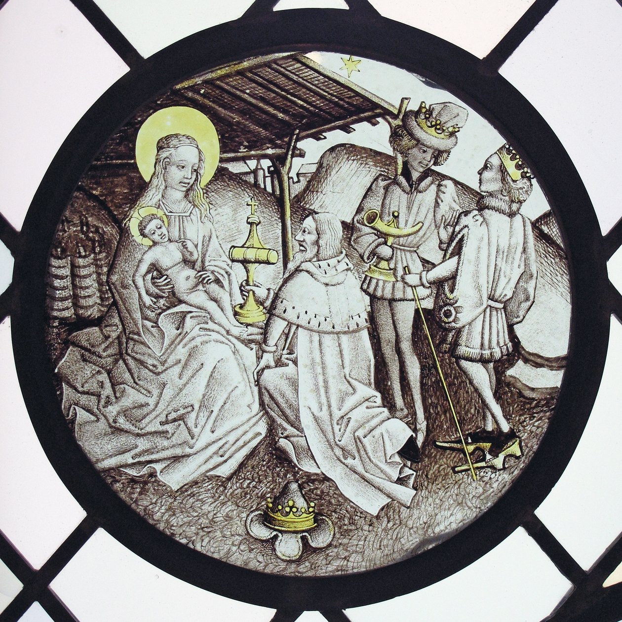 Magi hayranlığı ile Roundel by German School
