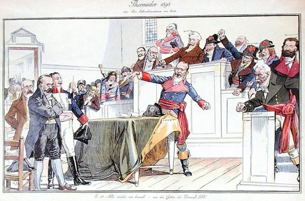 Dreyfus Olayını devrimci bir dava olarak tasvir eden hiciv karikatürü by German School
