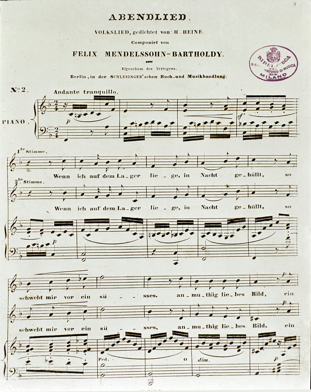 Felix Mendelssohn tarafından Abendlied