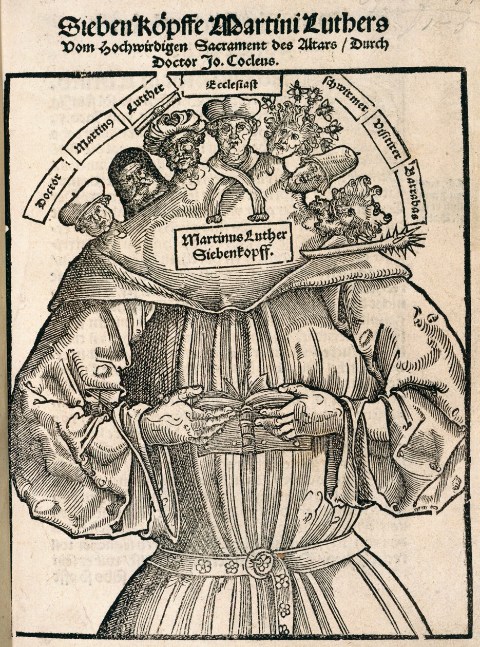 Yedi başlı Martin Luther by German School