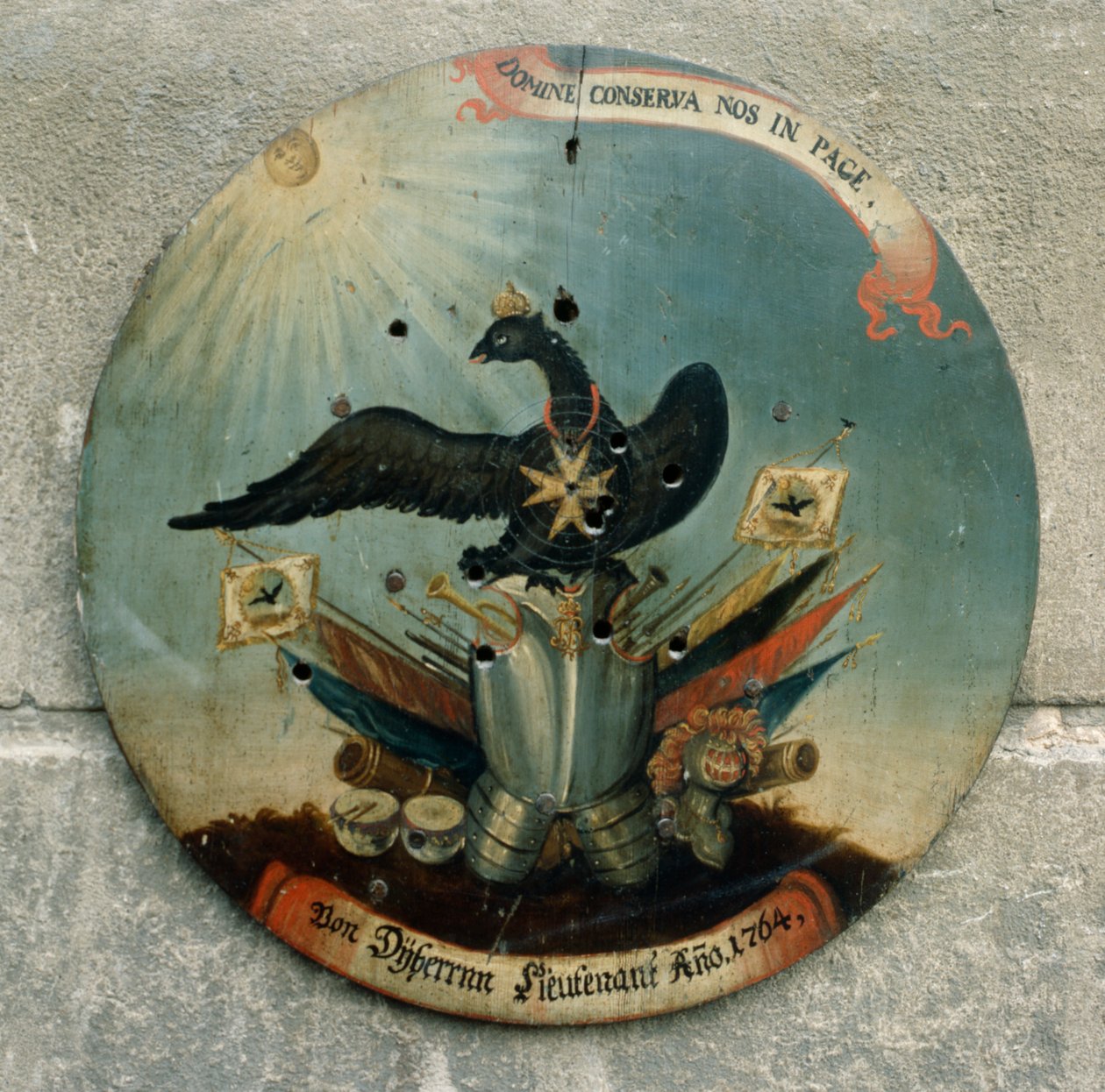 Prusyalı bir subayın kalkanı, 1764 (boyalı ahşap) by German School