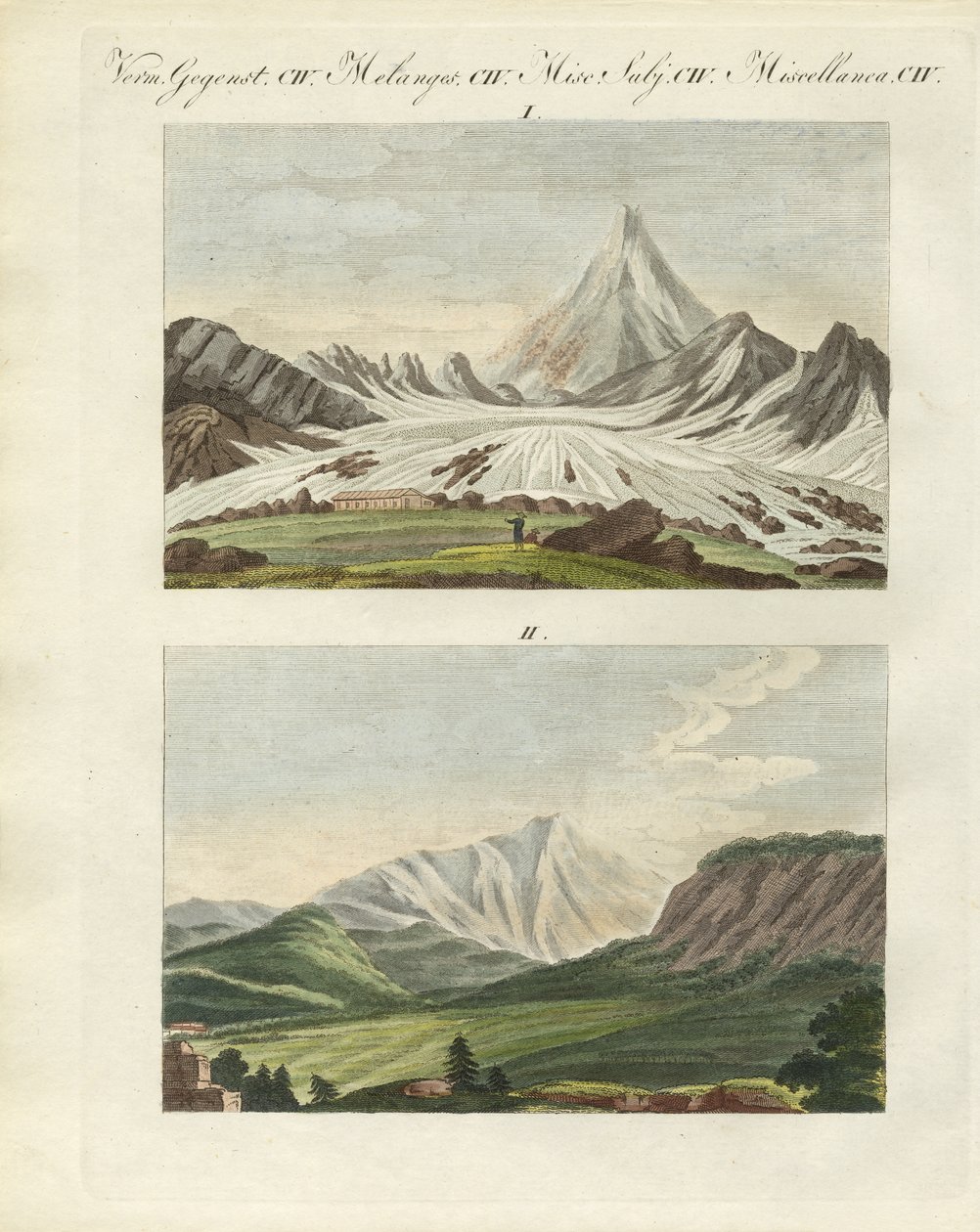 Garip dağlar (renkli gravür) by German School