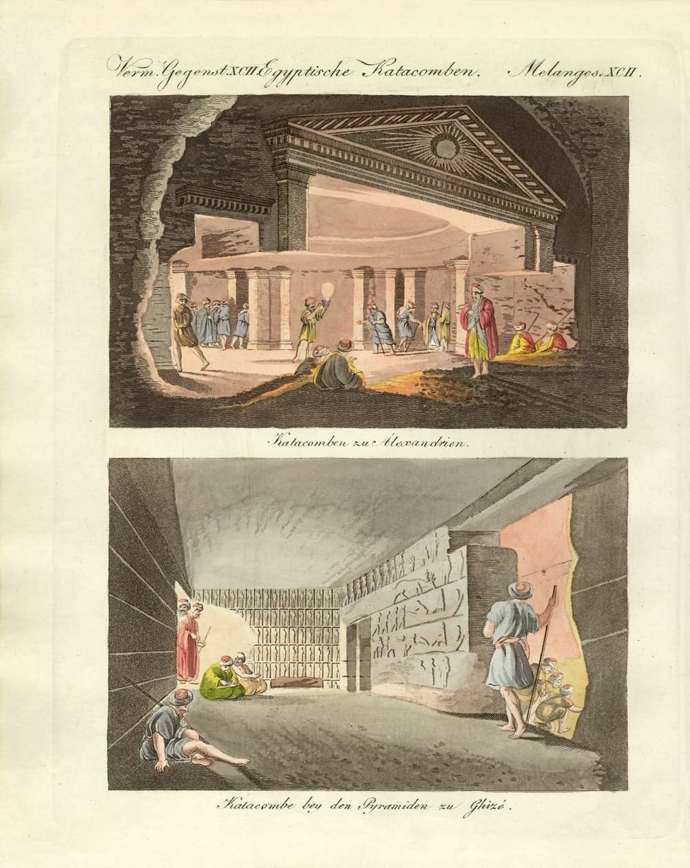 Mısır'daki yeraltı merakları (renkli gravür) by German School