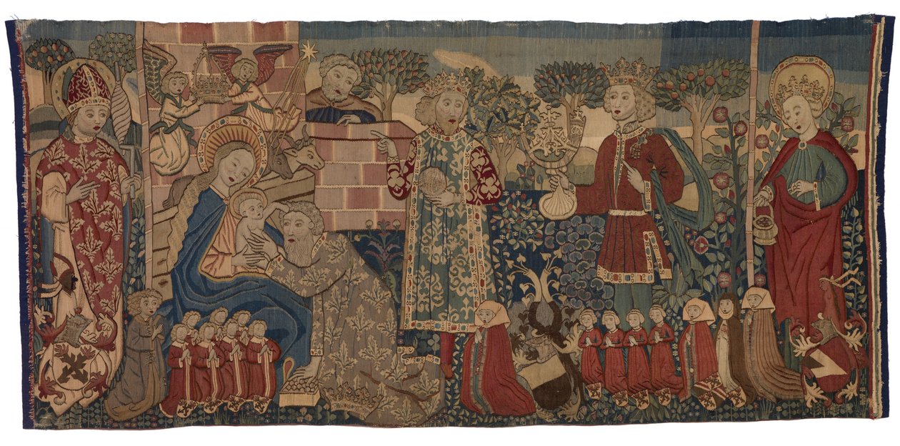 Magi ve iki azizin Tapınmasını tasvir eden goblen antependium, Nürnberg by German School