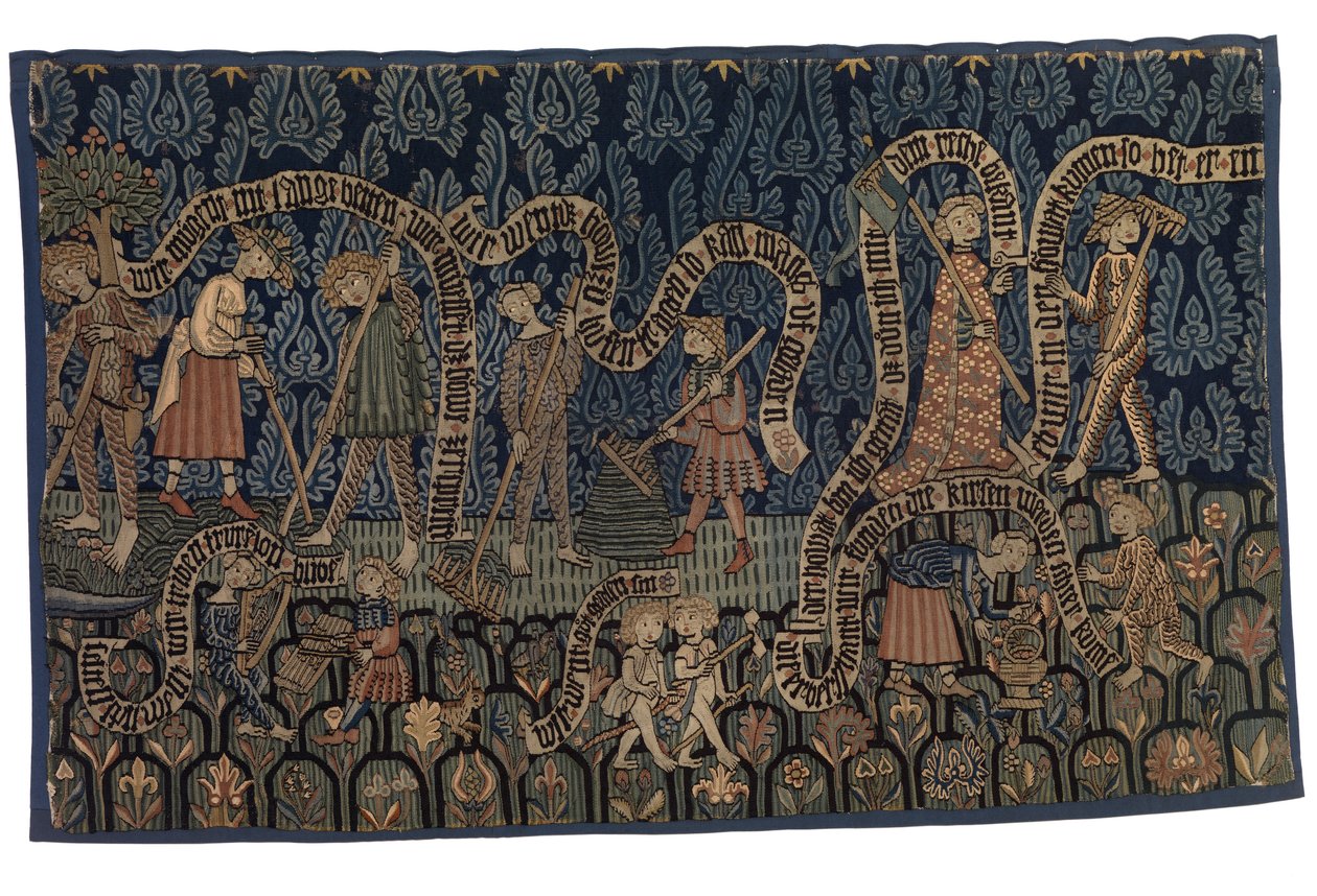 Temmuz ayını gösteren duvar halısı, 1400-25 civarı (yün ve keten) by German School