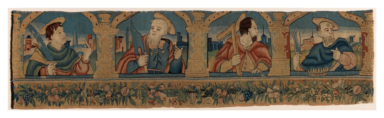 Dört Havari'yi tasvir eden goblen şeridi, muhtemelen Nürnberg'den (yün) by German School