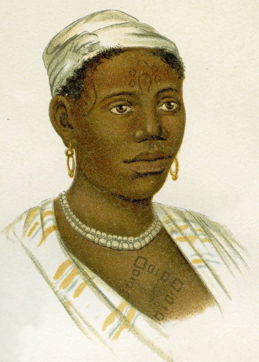 Dövmeli Afrikalı Kadın, 1894 by German School