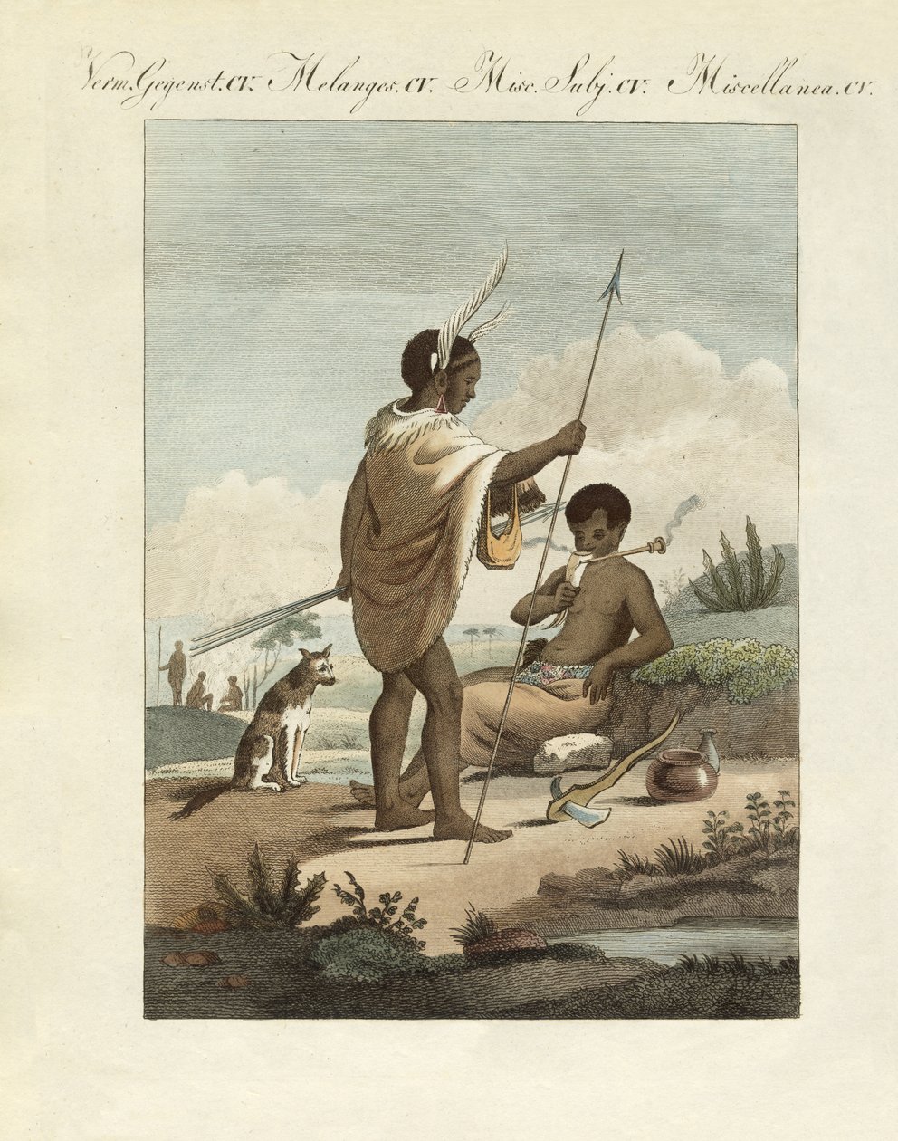 Bechuans (renkli gravür) by German School