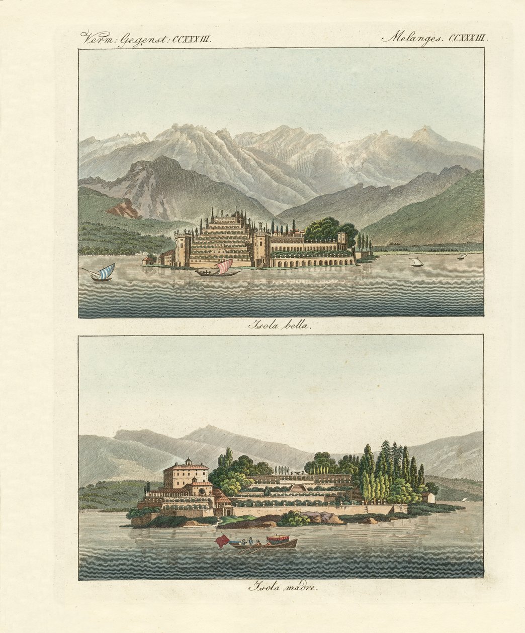Borromeo Adaları (renkli gravür) by German School