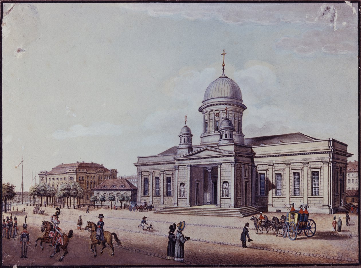 Kale ve Katedral Kilisesi, Berlin (kart üzerinde yağlı boya) by German School
