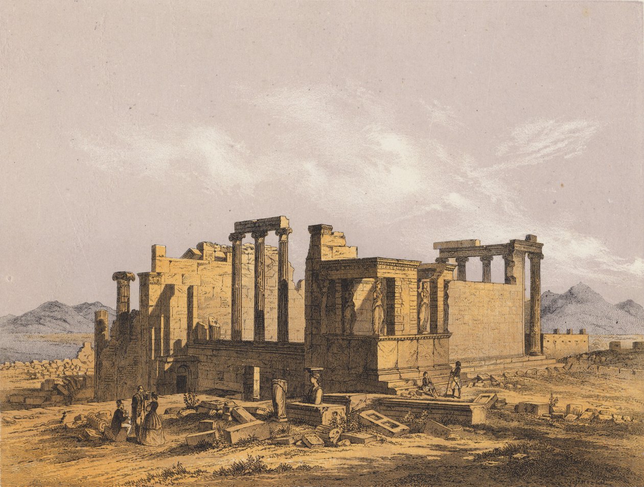 Erechtheion, Atina (renkli lito) by German School
