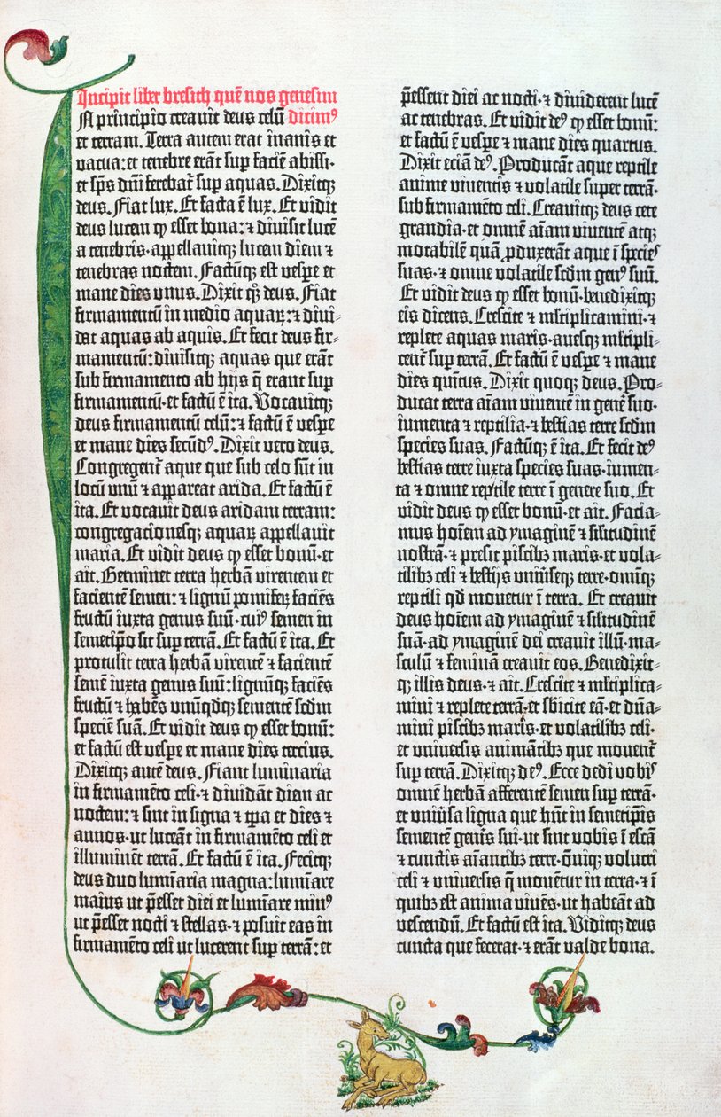 Gutenberg İncili, Mainz c.1450-55 by German School