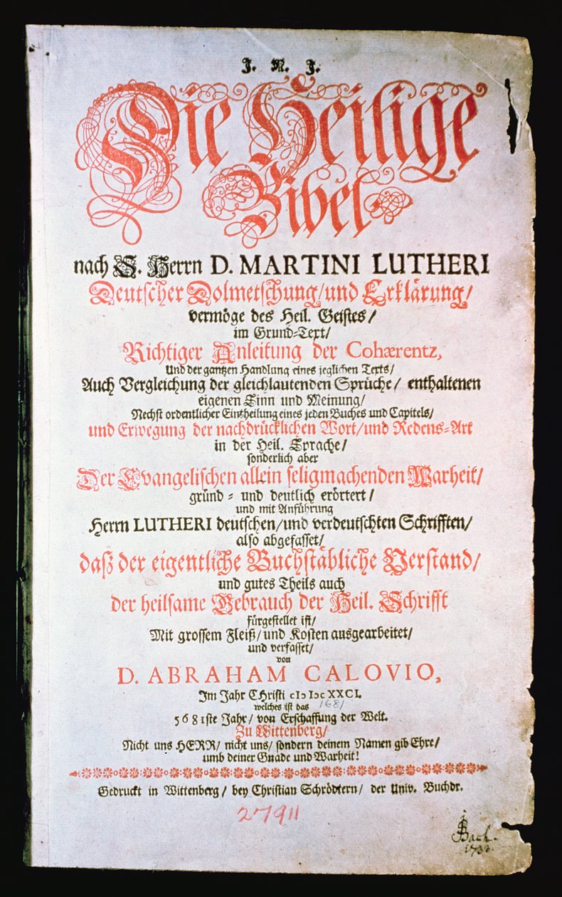 Kutsal İncil, Cilt. I., 1681 by German School