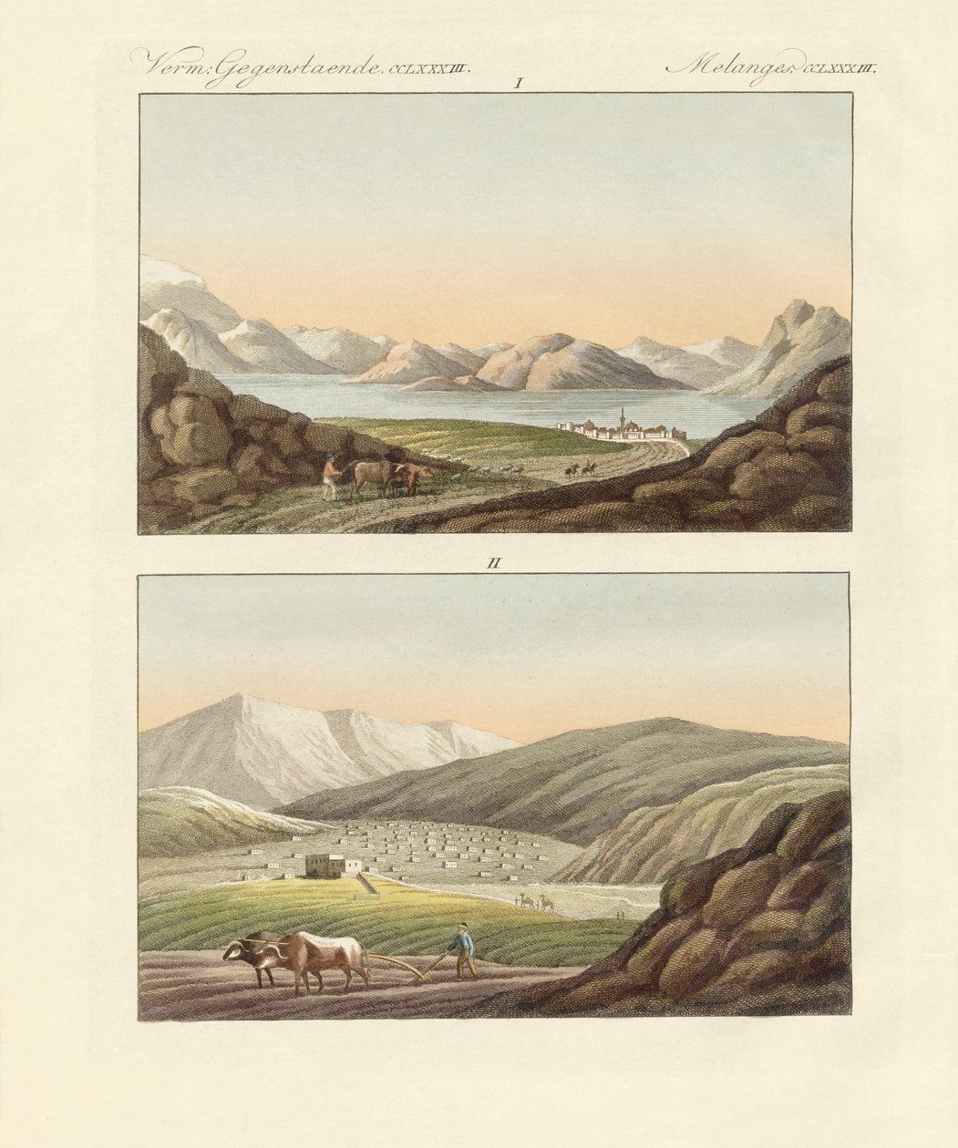 Genezareth Denizi (renkli gravür) by German School