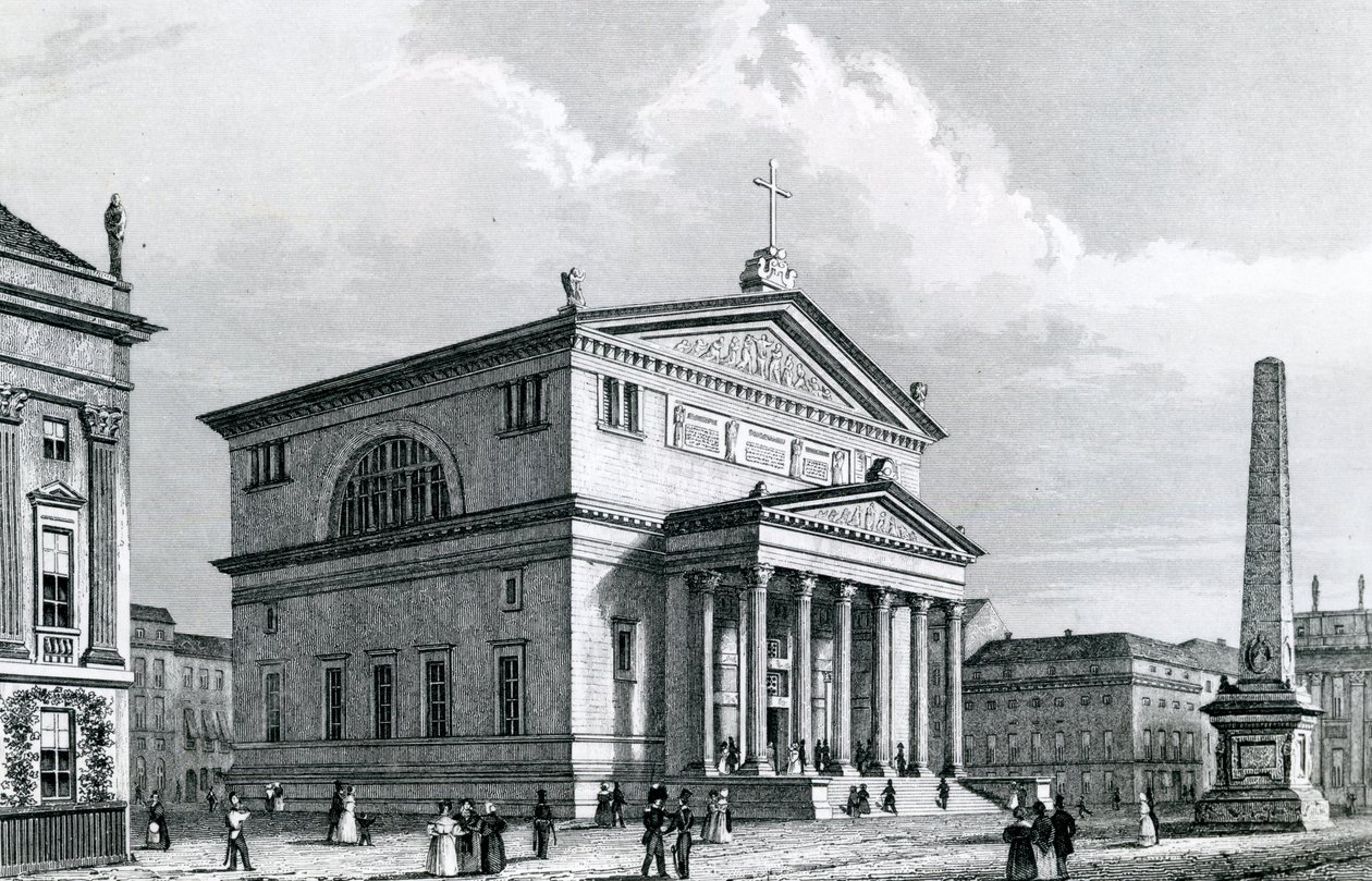 St. Nicholas Kilisesi, Potsdam, Almanya (gravür) by German School