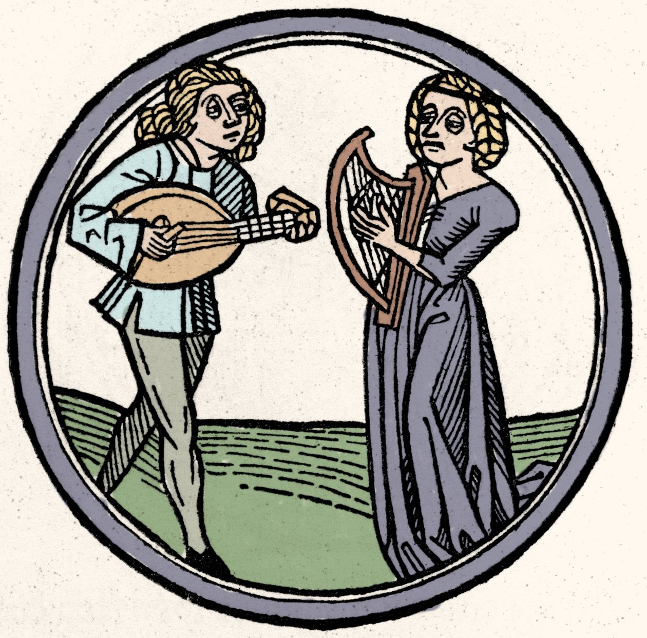 Dört mizaç: soğukkanlı (yavaş ve kayıtsız). Ksilografi, Augsburg 1480 by German School