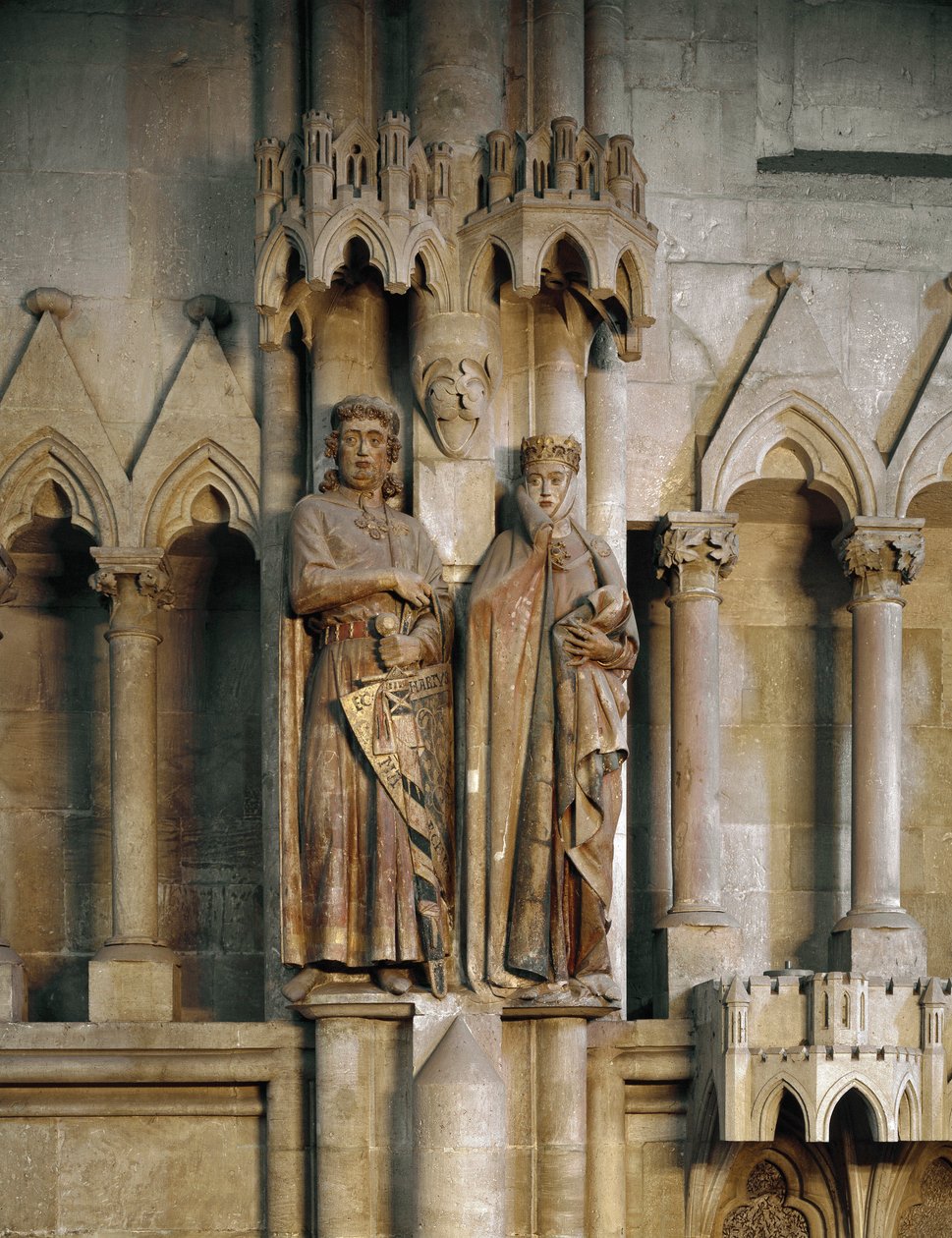 Şövalye Ekkard ve eşi Uta (Hermann ve Reglindis) Alman okulunun heykeli. 1245 Saint Peter ve Paul Katedrali, Naumburg, Almanya by German School